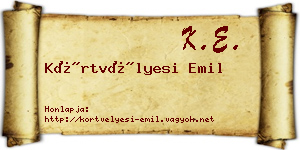Körtvélyesi Emil névjegykártya