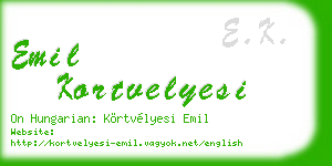 emil kortvelyesi business card